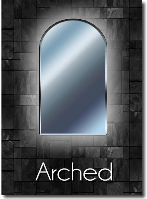 Arched LED mirror shape guide