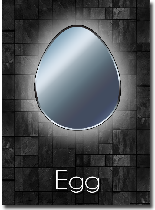 Egg shape LED mirror shape guide