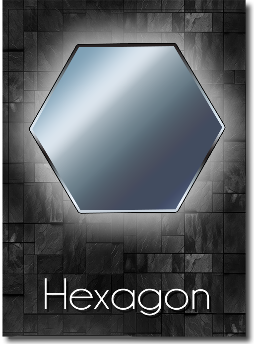 Hexagon shaped LED mirror shape guide