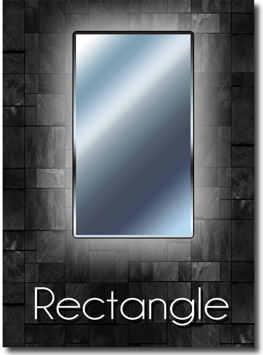 Rectangle shaped LED mirror shape guide