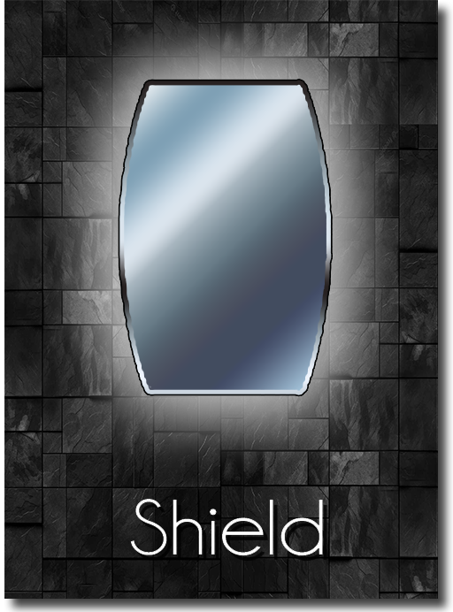 Shield shaped LED mirror shape guide